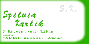 szilvia karlik business card